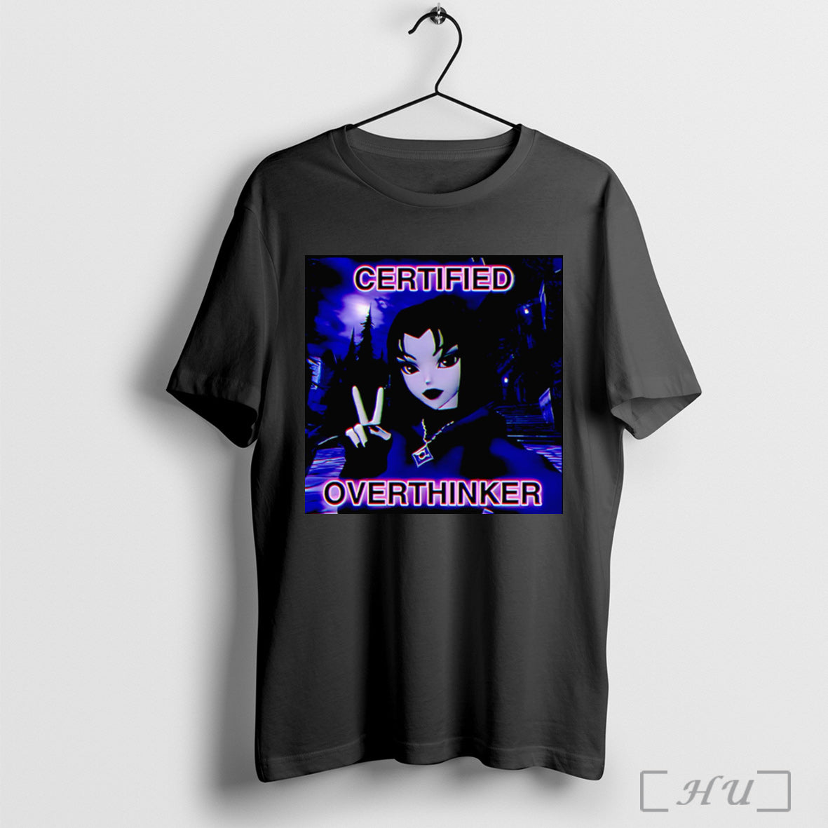 Officials Certified Overthinker Low Poly Goth Girl - Adult & Kids T-Shirts, Sweatshirts & Hoodies apparel design preview 1