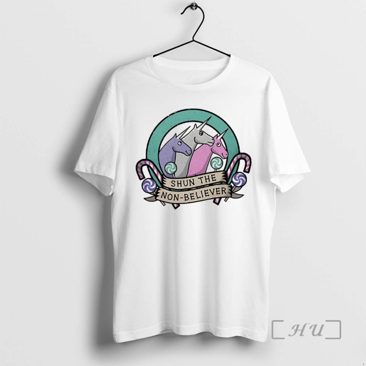 Officials Charlie The Unicorn Shun Non Believer Candy - Adult & Kids T-Shirts, Sweatshirts & Hoodies apparel design preview 1