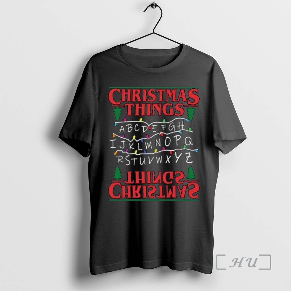 Officials Christmas Tree Alphabet Lights Circle Black - Adult & Kids T-Shirts, Sweatshirts & Hoodies apparel design preview 1