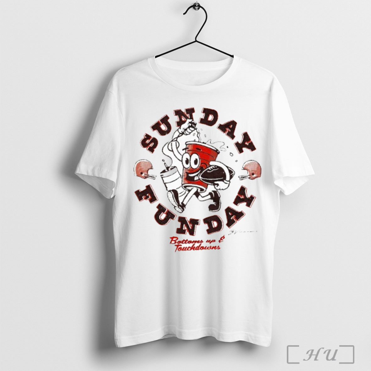 Officials Cleveland Browns Bottoms Up Sunday Funday - Adult & Kids T-Shirts, Sweatshirts & Hoodies apparel design preview 1