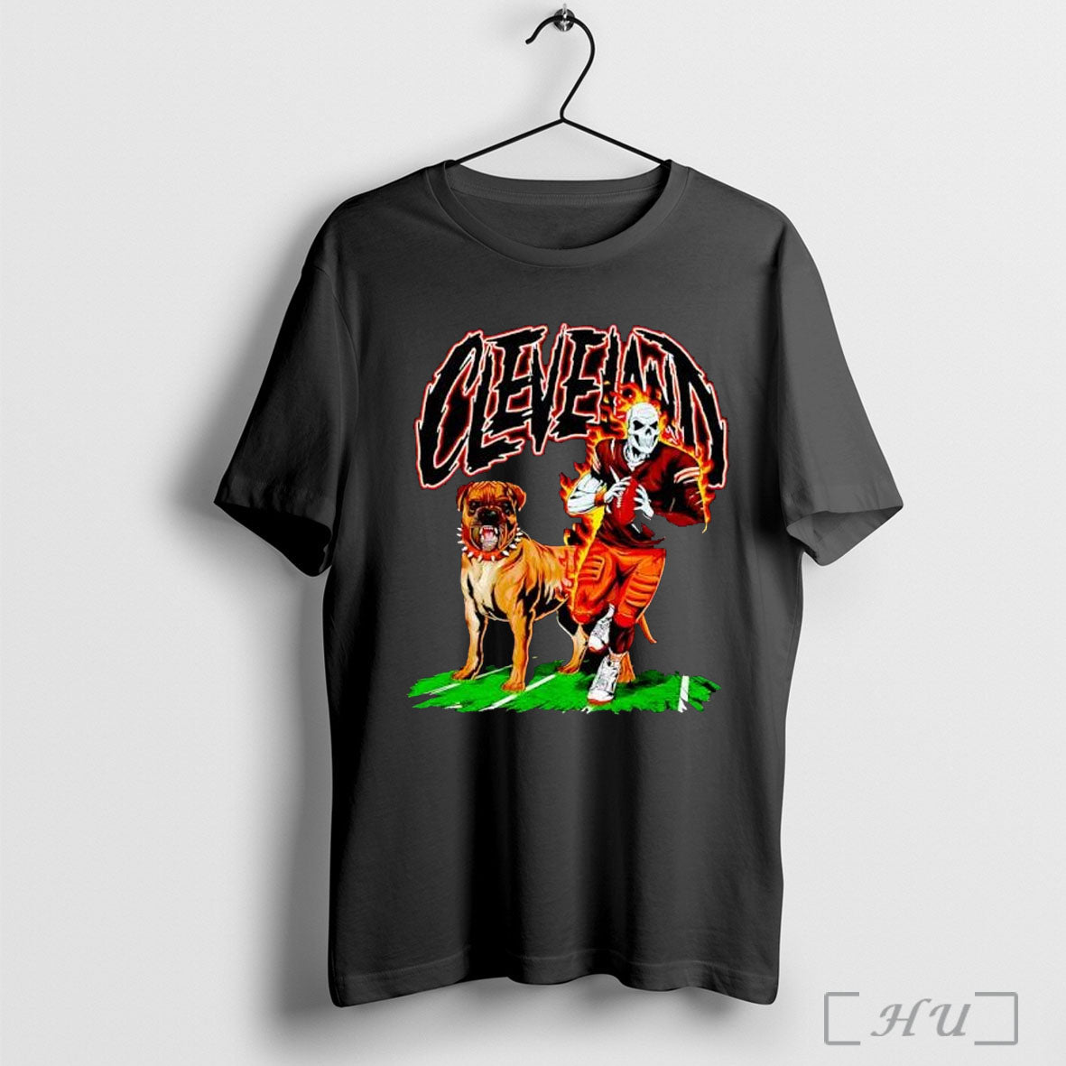 Officials Cleveland Browns Skeleton Football Player - Adult & Kids T-Shirts, Sweatshirts & Hoodies apparel design preview 1