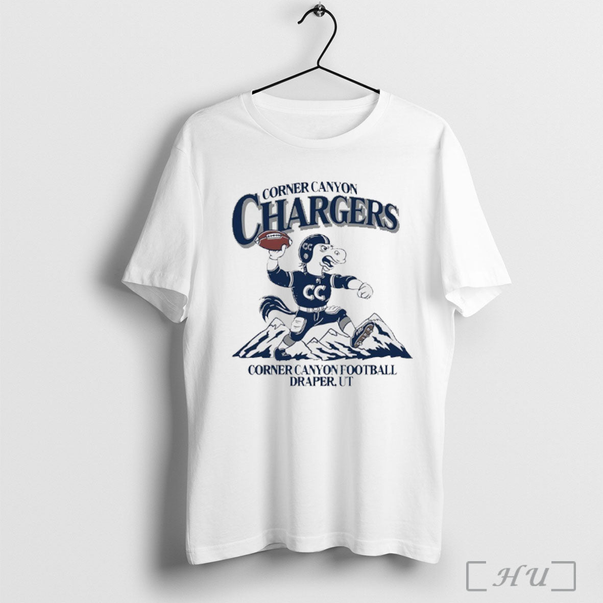 Officials Corner Canyon Chargers Mascot Football - Adult & Kids T-Shirts, Sweatshirts & Hoodies apparel design preview 1