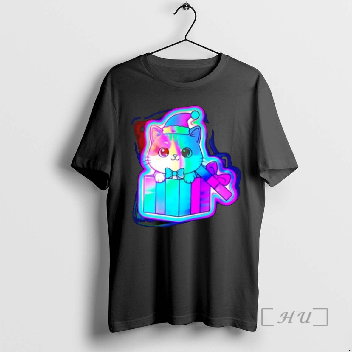 Officials Cute Christmas Cat Neon - Adult & Kids T-Shirts, Sweatshirts & Hoodies apparel design preview 1