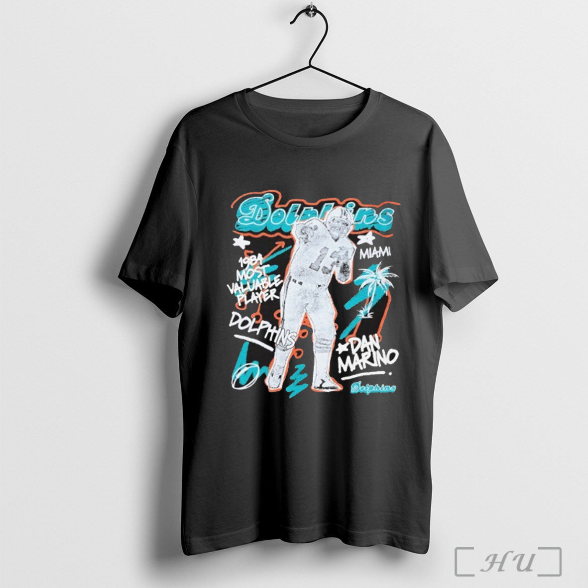 Officials Dan Marino Miami Dolphins Chalked Up Player - Adult & Kids T-Shirts, Sweatshirts & Hoodies apparel design preview 1