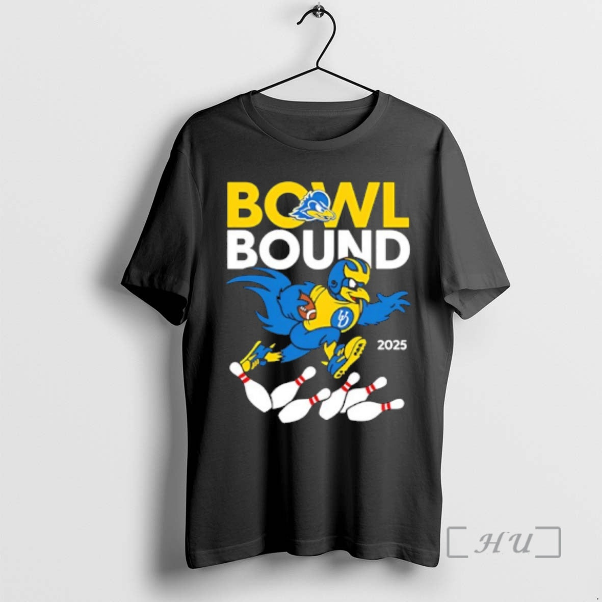 Officials Delaware Blue 2025 Bowl Bound Mascot - Adult & Kids T-Shirts, Sweatshirts & Hoodies apparel design preview 1