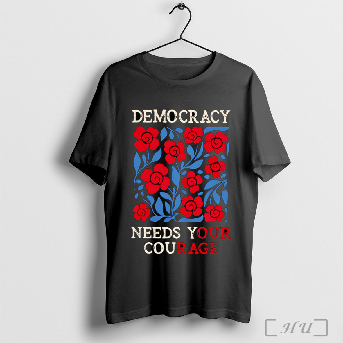 Officials Democracy Needs Your Courage - Adult & Kids T-Shirts, Sweatshirts & Hoodies apparel design preview 1