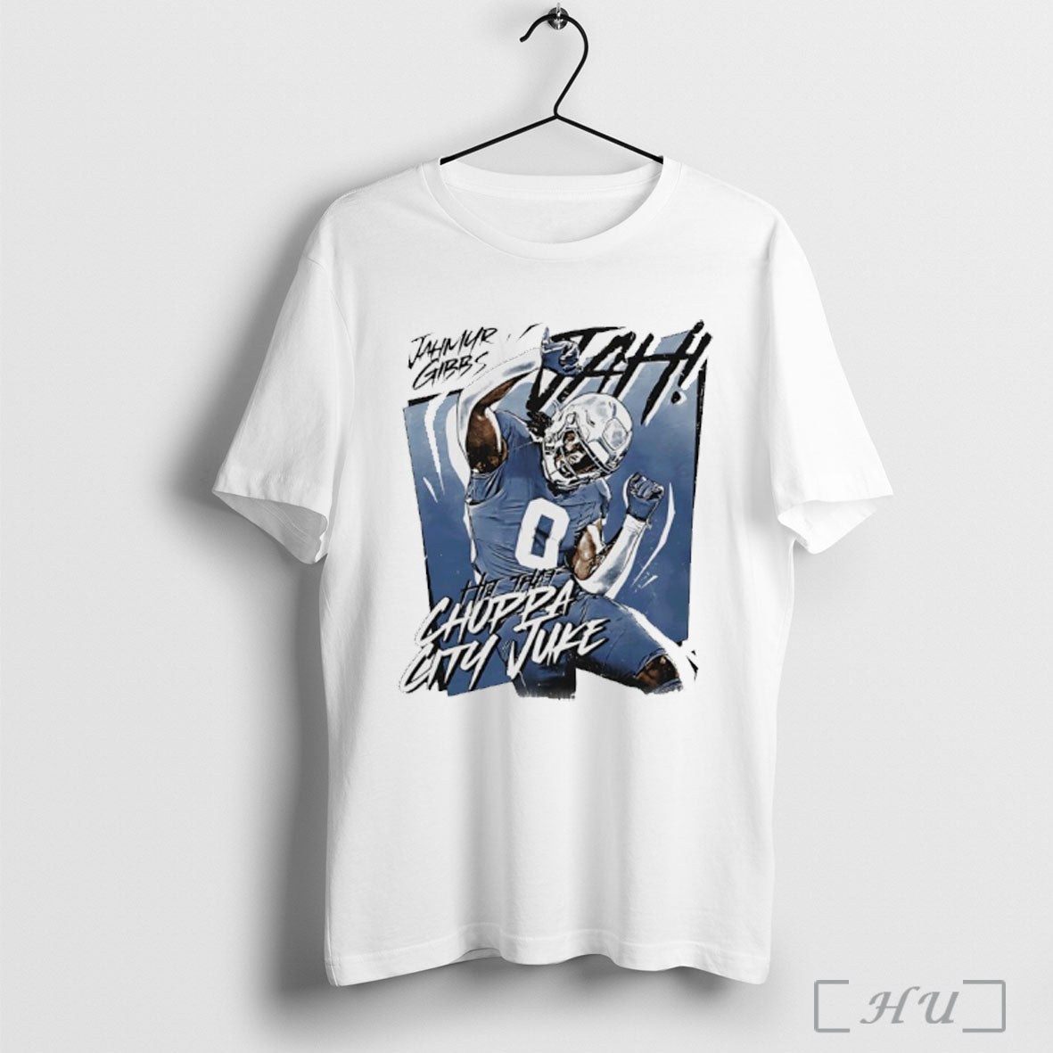 Officials Detroit Lions Football Jahmyr Gibbs Hit - Adult & Kids T-Shirts, Sweatshirts & Hoodies apparel design preview 1