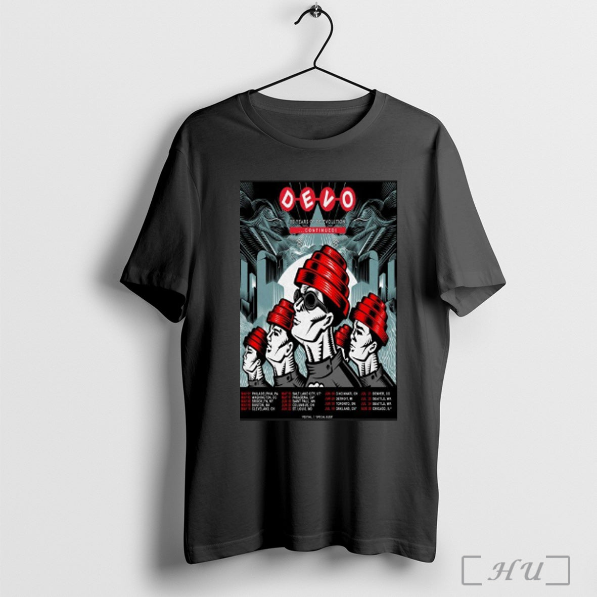 Officials Devo 50 Years Of De Evolution Continued - Adult & Kids T-Shirts, Sweatshirts & Hoodies apparel design preview 1