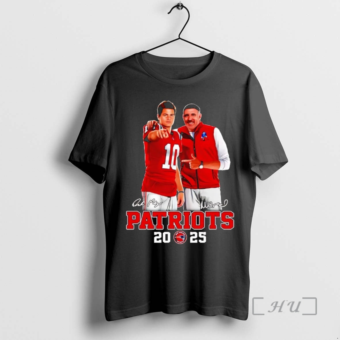 Officials Drake Maye And Mike Vrabel 2025 Patriots - Adult & Kids T-Shirts, Sweatshirts & Hoodies apparel design preview 1