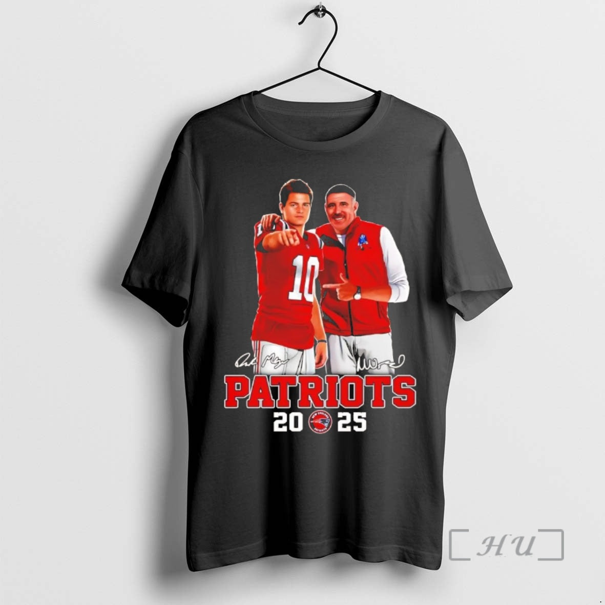 Officials Drake Maye And Mike Vrabel 2025 Patriots - Adult & Kids T-Shirts, Sweatshirts & Hoodies apparel design preview 1