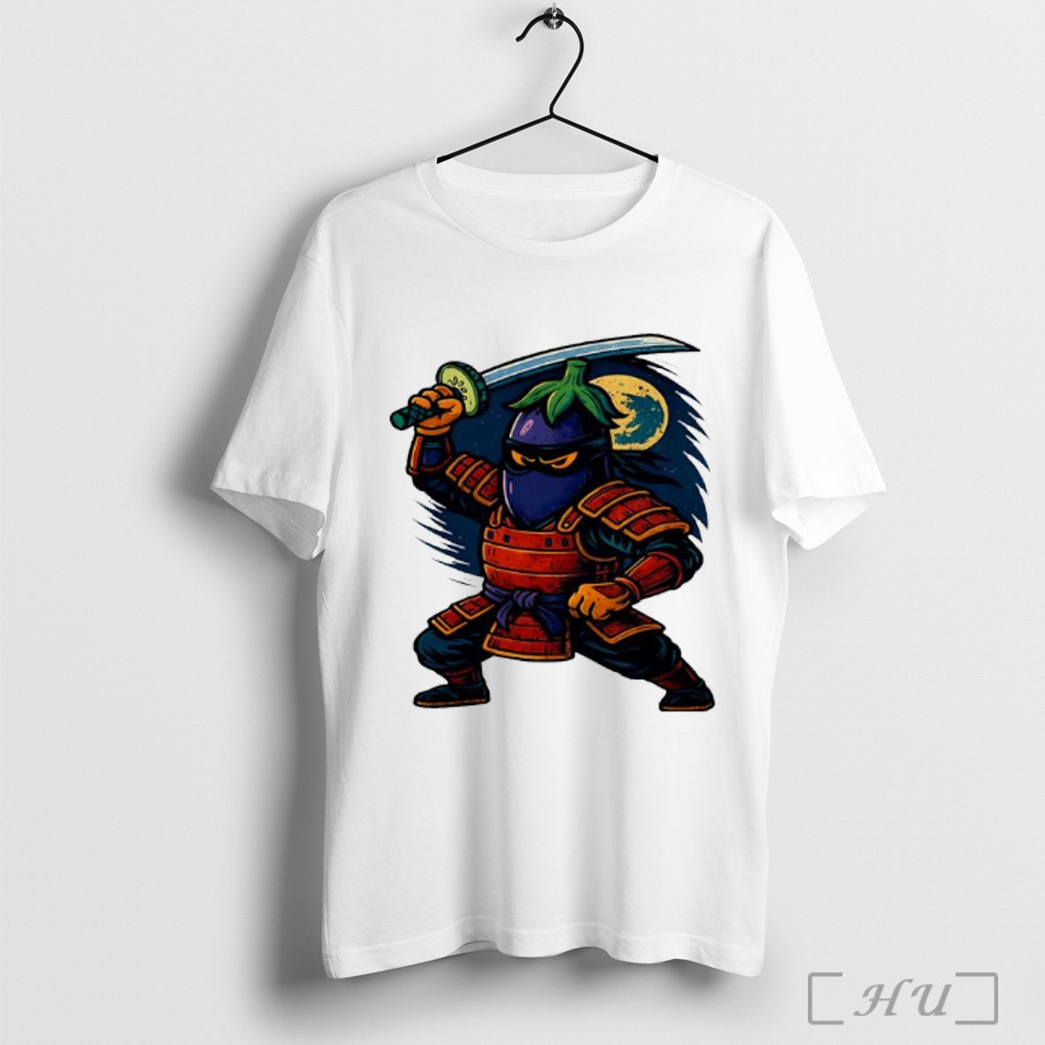 Officials Eggplant Ninja Holding Sword Under Full - Adult & Kids T-Shirts, Sweatshirts & Hoodies apparel design preview 1
