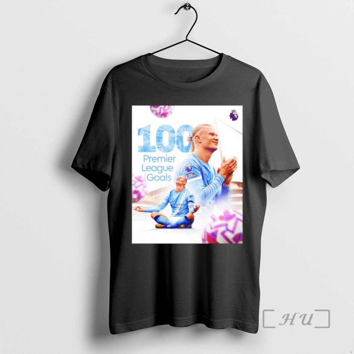 Officials Erling Haalands 100 Premier League Goals - Adult & Kids T-Shirts, Sweatshirts & Hoodies apparel design preview 1