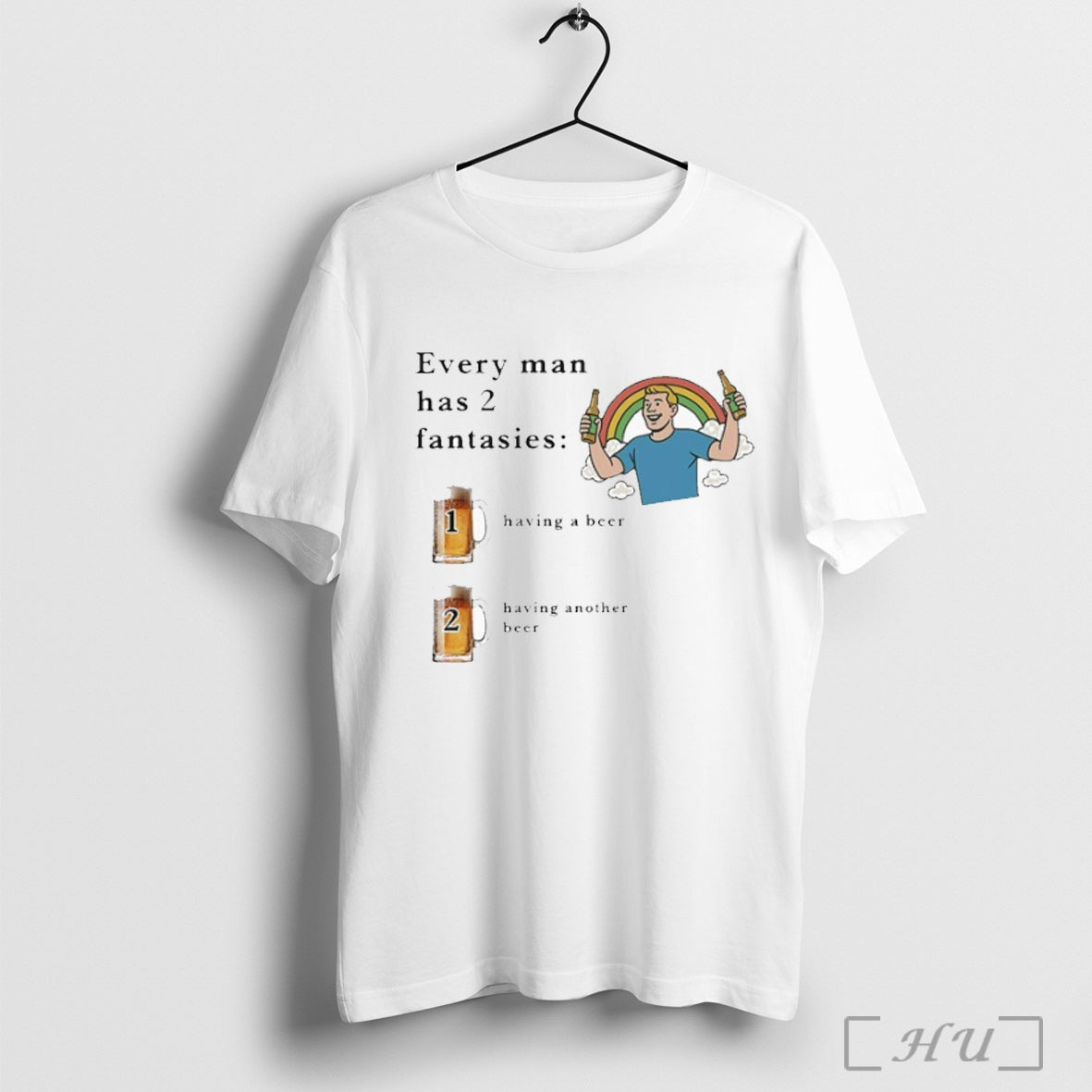 Officials Every Man Has 2 Fantasies Having A Beer And - Adult & Kids T-Shirts, Sweatshirts & Hoodies apparel design preview 1