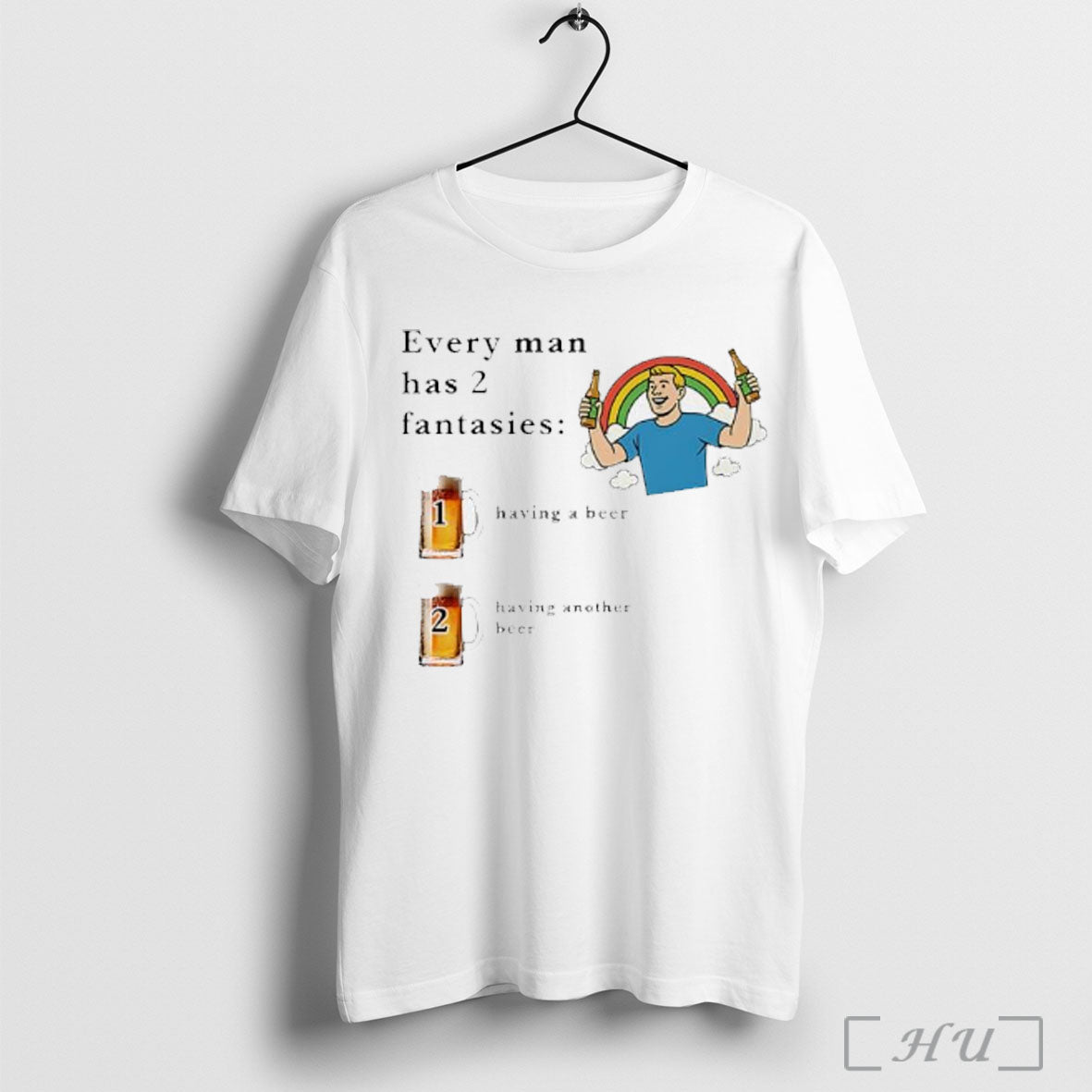 Officials Every Man Has 2 Fantasies Having A Beer And - Adult & Kids T-Shirts, Sweatshirts & Hoodies apparel design preview 1
