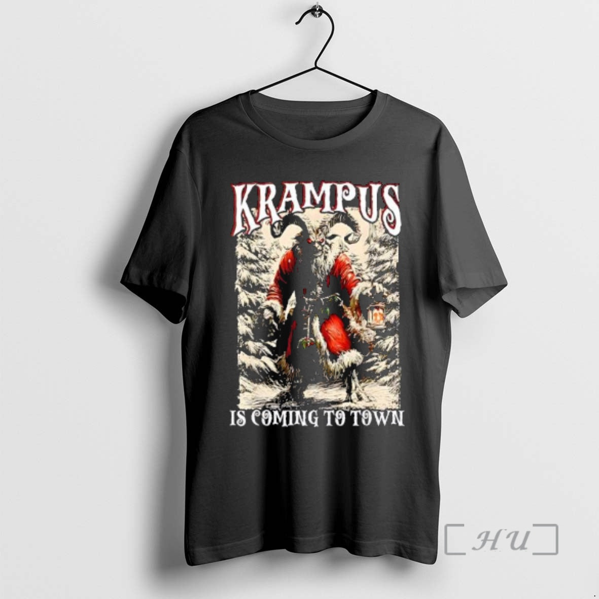 Officials Evil Krampus Wearing Santa Suit Is Coming - Adult & Kids T-Shirts, Sweatshirts & Hoodies apparel design preview 1