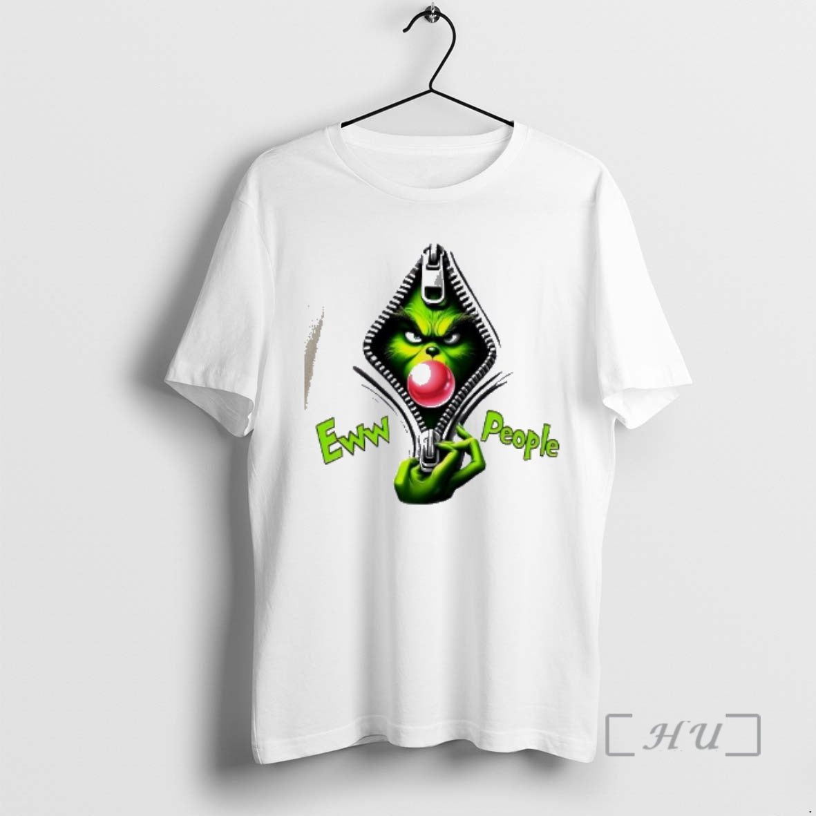 Officials Eww People Grinch Zipper Blowing Bubble - Adult & Kids T-Shirts, Sweatshirts & Hoodies apparel design preview 1
