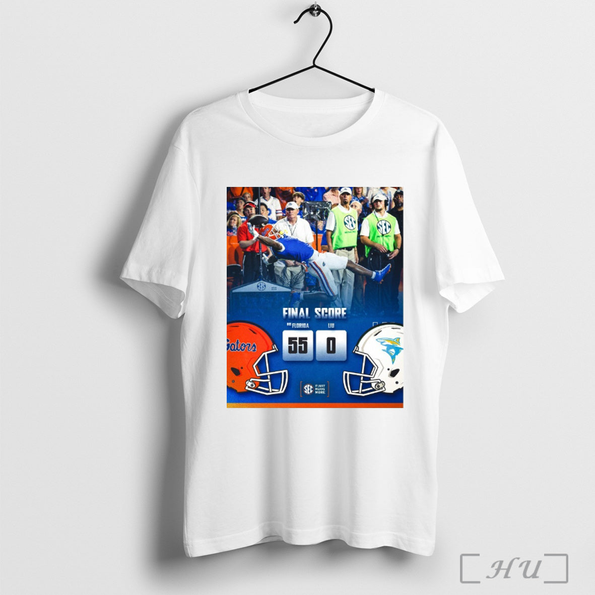 Officials Florida Gators Vs Liu Sharks Final Score 55 - Adult & Kids T-Shirts, Sweatshirts & Hoodies apparel design preview 1