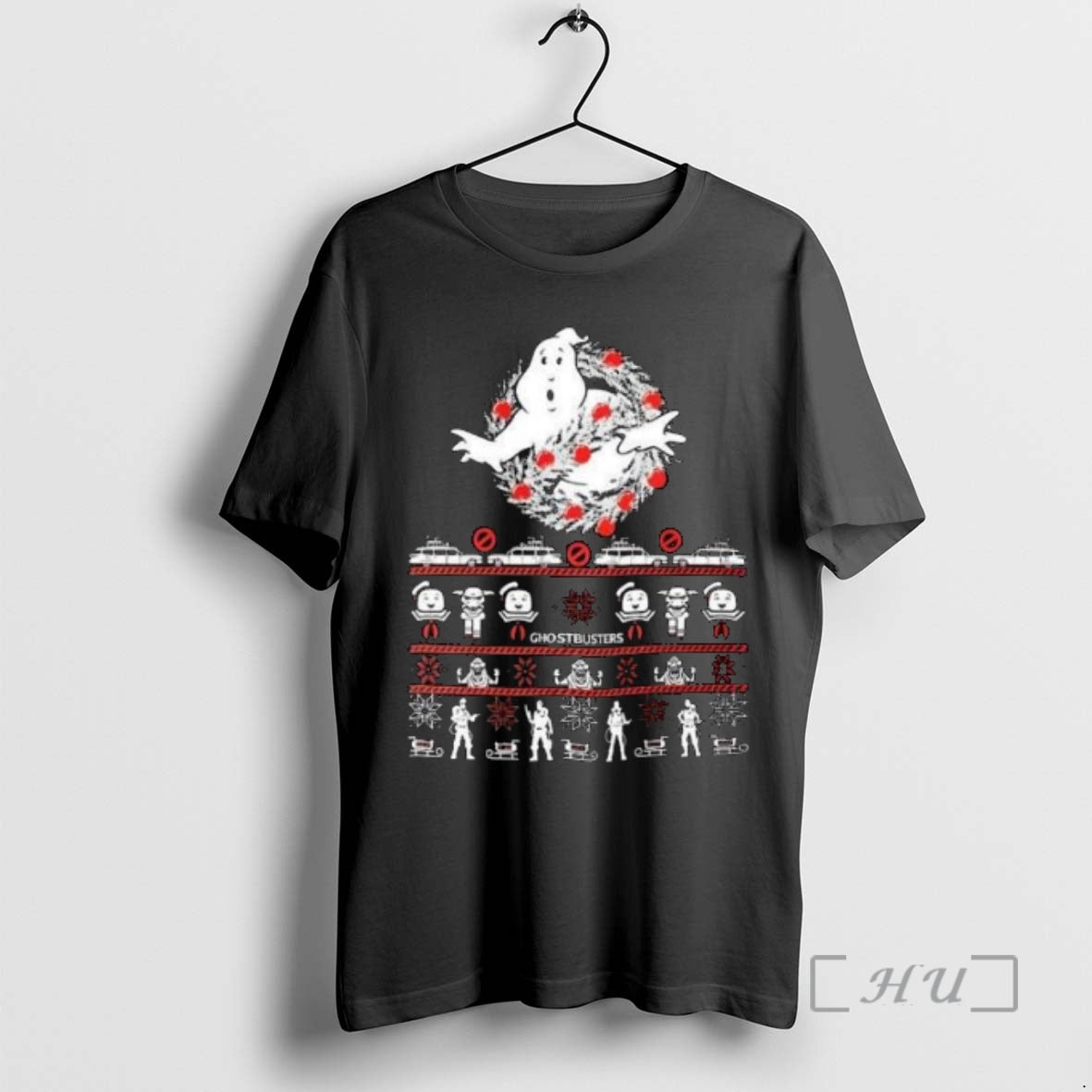 Officials Ghostbusters Ugly Christmas Circle Black - Adult & Kids T-Shirts, Sweatshirts & Hoodies apparel design preview 1