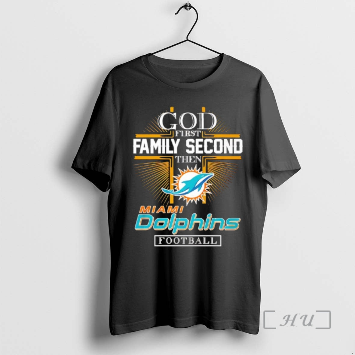 Officials God First Family Second Then Miami Dolphins - Adult & Kids T-Shirts, Sweatshirts & Hoodies apparel design preview 1