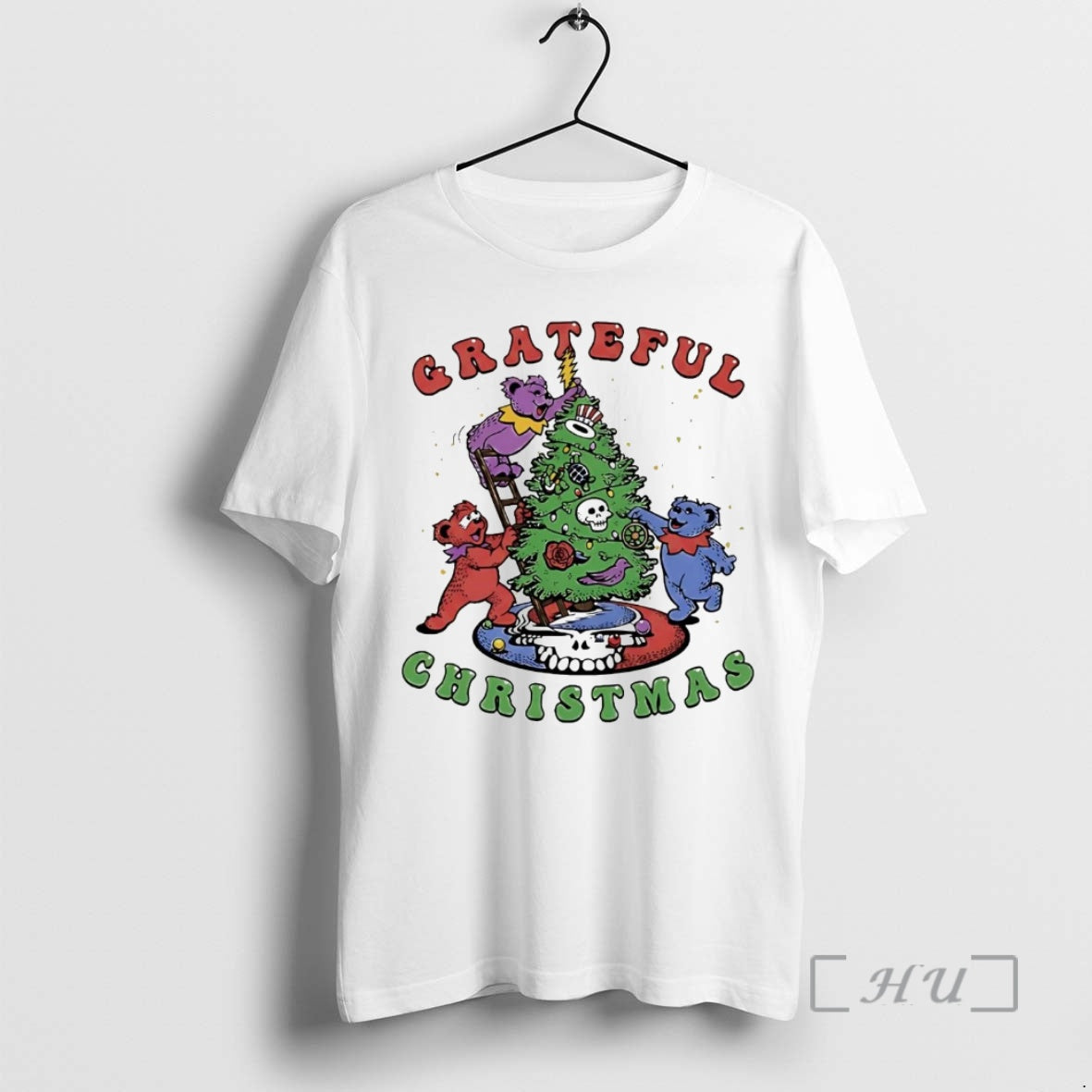 Officials Grateful Dead Bear Christmas Tree - Adult & Kids T-Shirts, Sweatshirts & Hoodies apparel design preview 1