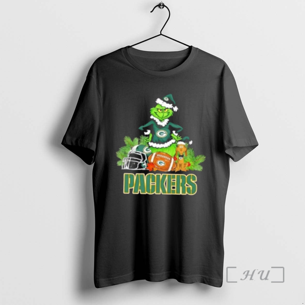 Officials Green Bay Packers Football X Grinch And Max - Adult & Kids T-Shirts, Sweatshirts & Hoodies apparel design preview 1