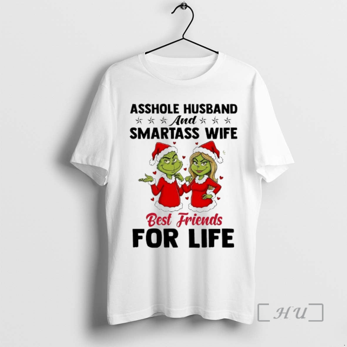 Officials Grinch Asshole Husband And Smartass Wife - Adult & Kids T-Shirts, Sweatshirts & Hoodies apparel design preview 1