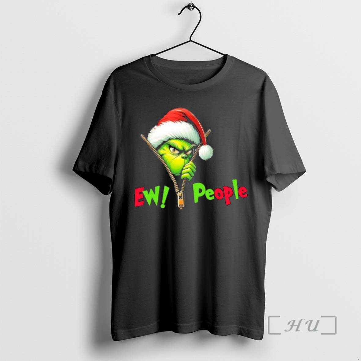 Officials Grinch Christmas Santa Hat Ew People - Adult & Kids T-Shirts, Sweatshirts & Hoodies apparel design preview 1