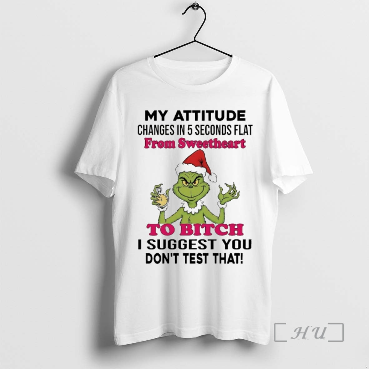 Officials Grinch My Attitude Changes In 5 Seconds - Adult & Kids T-Shirts, Sweatshirts & Hoodies apparel design preview 1