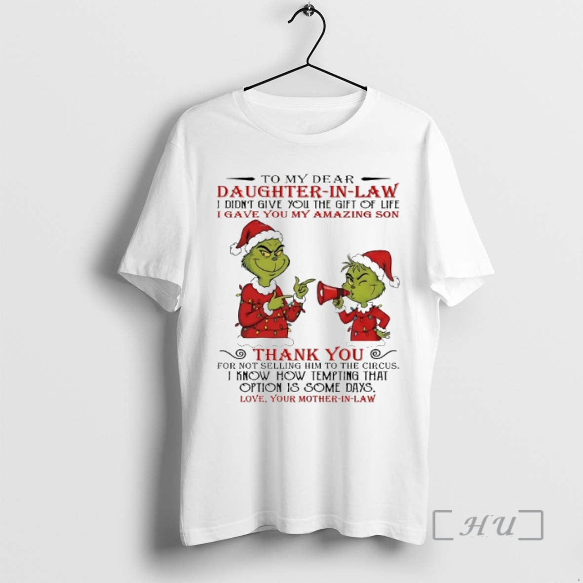 Officials Grinch To My Dear Daughter In Law - Adult & Kids T-Shirts, Sweatshirts & Hoodies apparel design preview 1