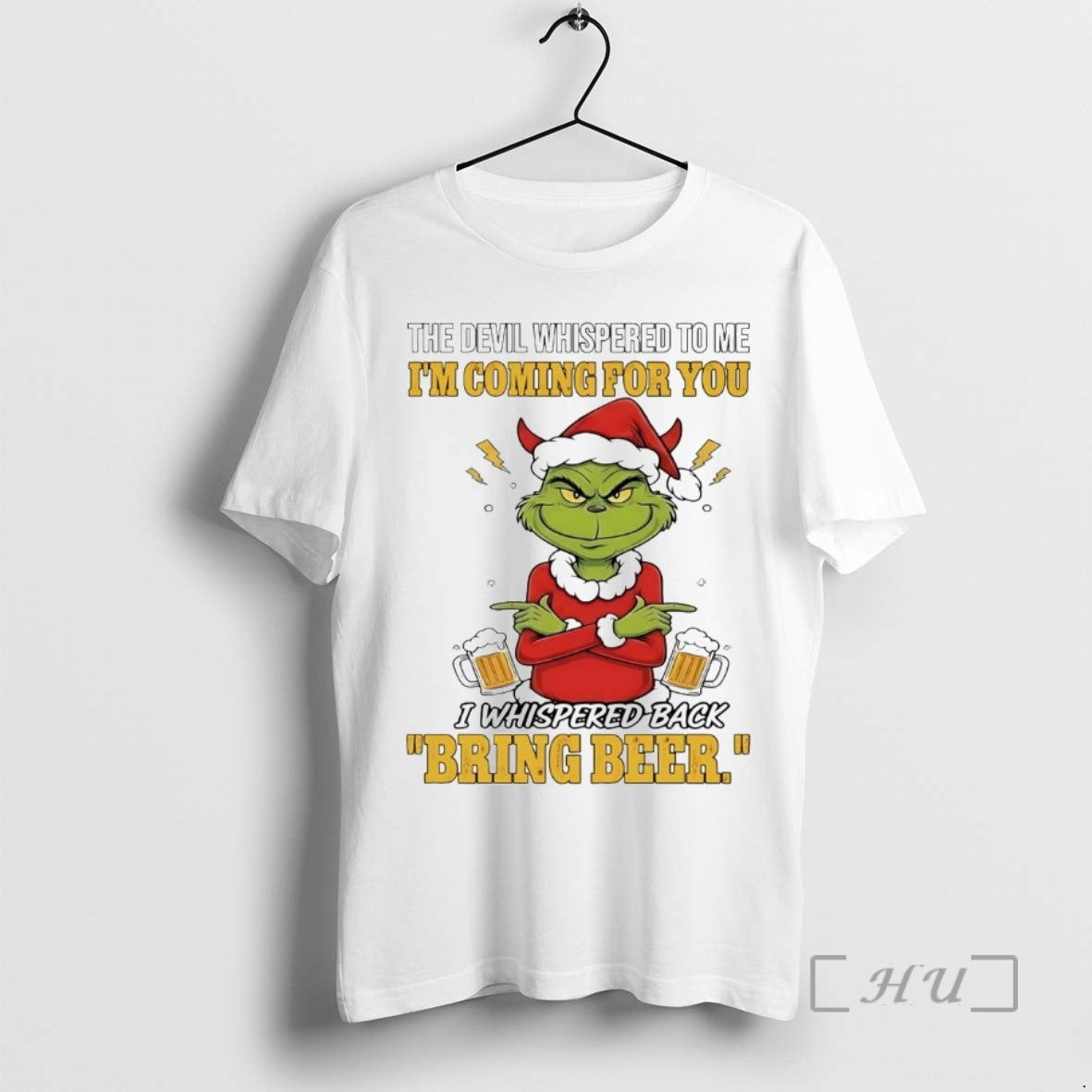 Officials Grinch The Devil Whispered To Me Im Coming - Adult & Kids T-Shirts, Sweatshirts & Hoodies apparel design preview 1