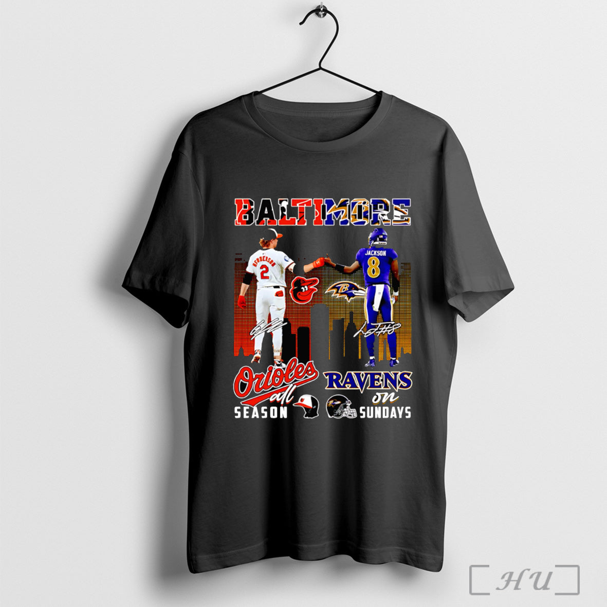 Officials Gunnar Henderson And Lamar Jackson - Adult & Kids T-Shirts, Sweatshirts & Hoodies apparel design preview 1