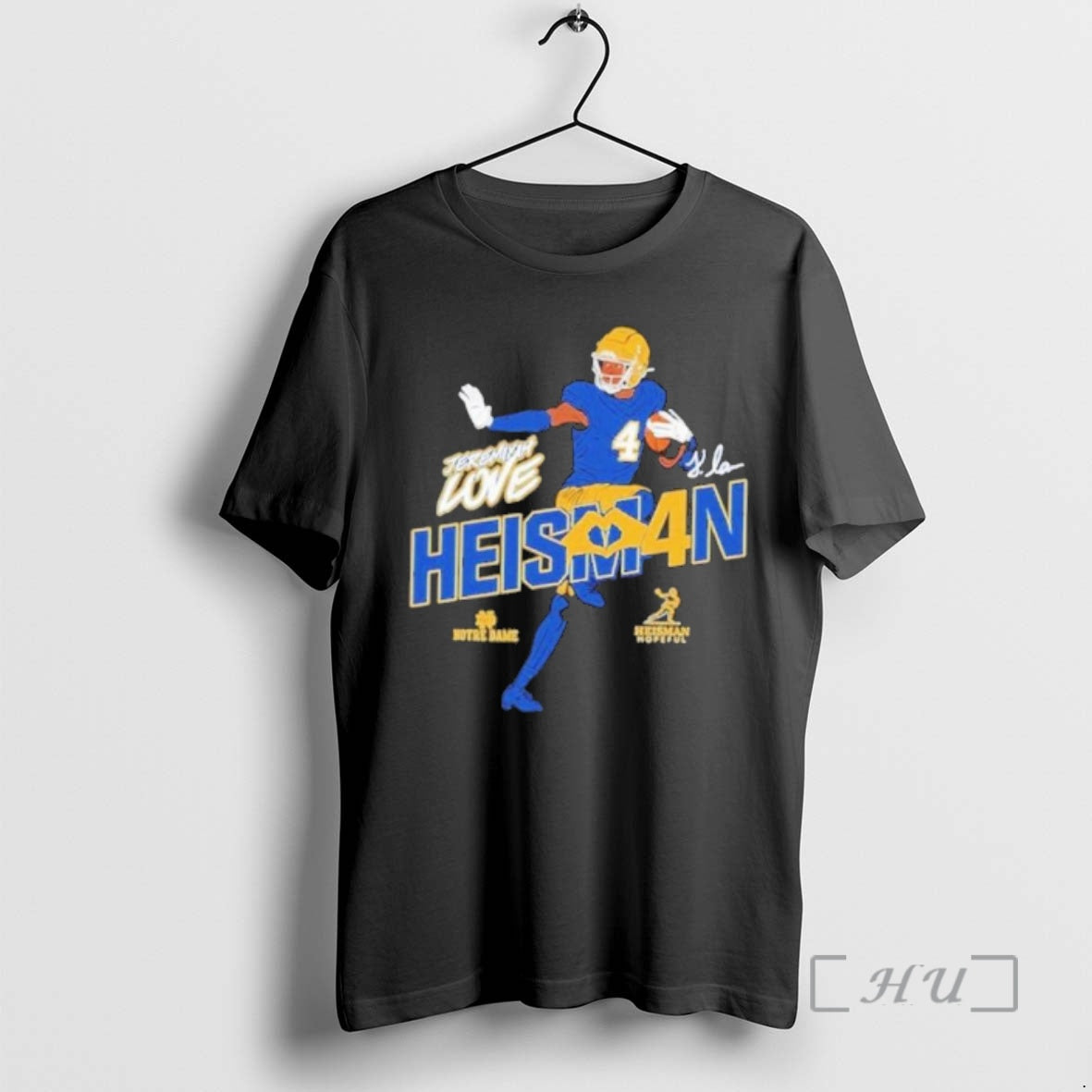 Officials Heisman Stance Jeremiyah Love Notre Dame - Adult & Kids T-Shirts, Sweatshirts & Hoodies apparel design preview 1