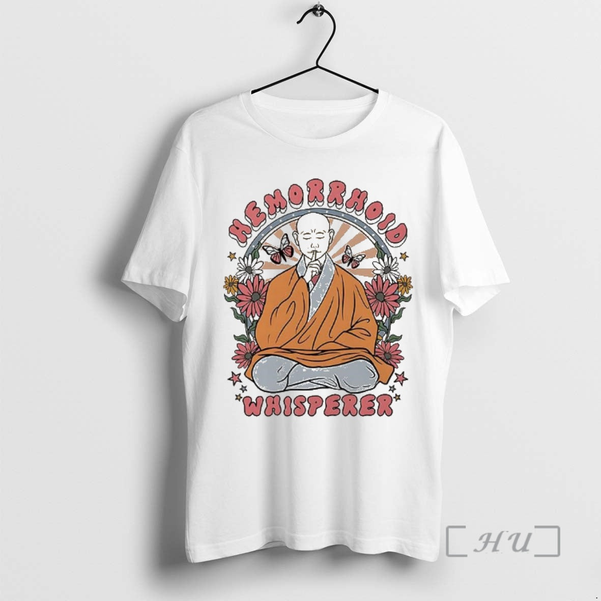Officials Hemorrhoid Whisperer Monk Meditates Meme - Adult & Kids T-Shirts, Sweatshirts & Hoodies apparel design preview 1
