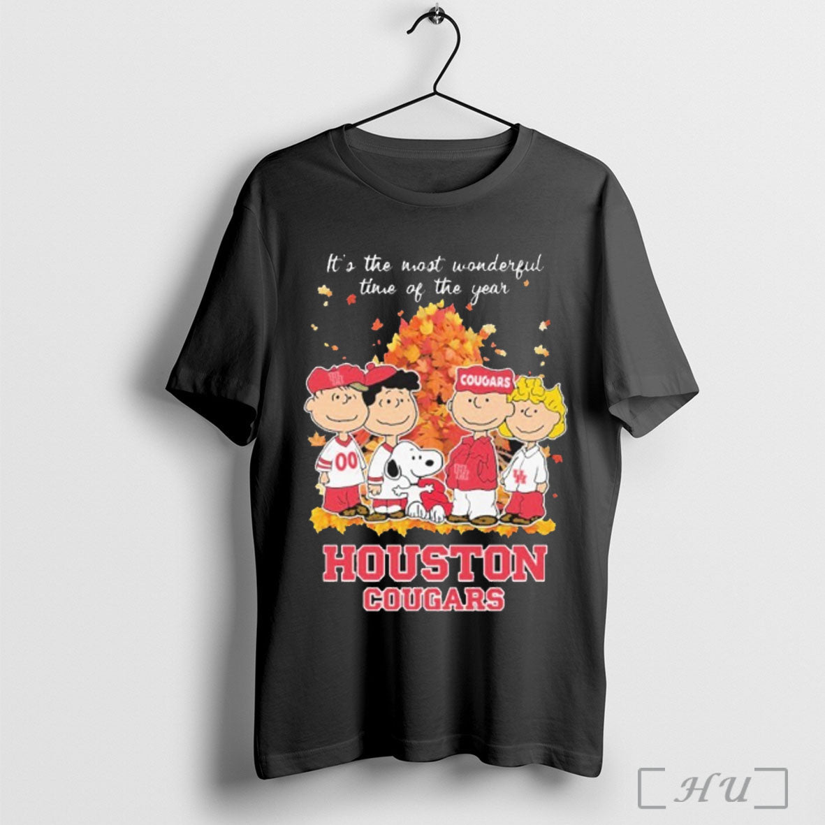 Officials Houston Cougars And Peanuts Character Its - Adult & Kids T-Shirts, Sweatshirts & Hoodies apparel design preview 1