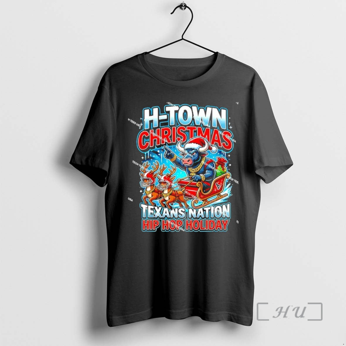 Officials Houston Texas Football H Town Christmas - Adult & Kids T-Shirts, Sweatshirts & Hoodies apparel design preview 1