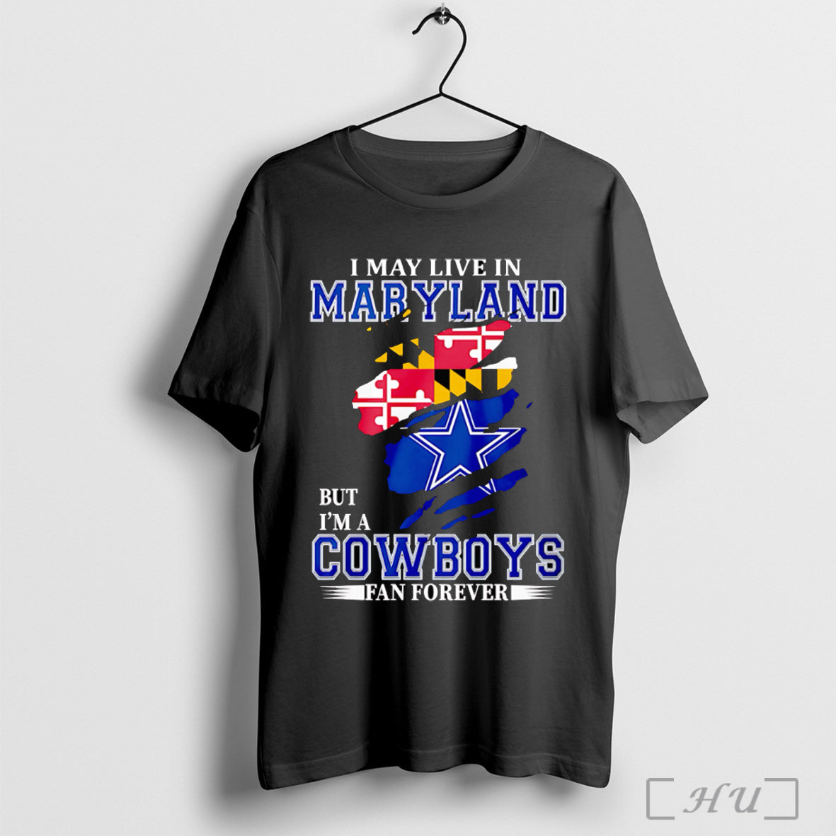 Officials I May Live In Maryland But Im A Cowboys Fan - Adult & Kids T-Shirts, Sweatshirts & Hoodies apparel design preview 1