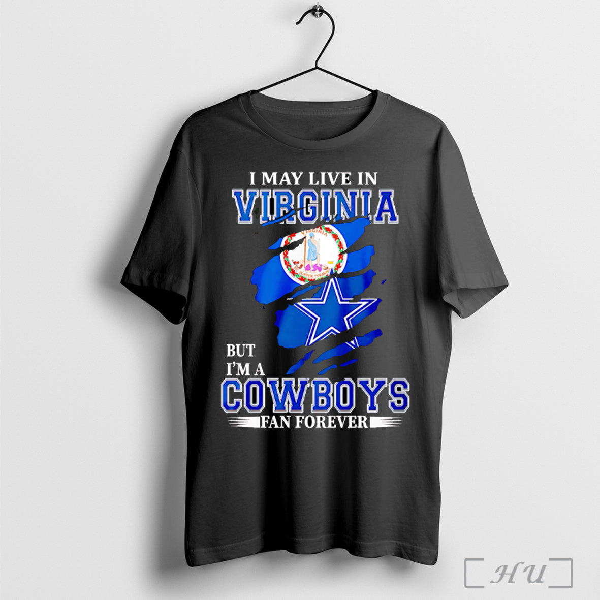Officials I May Live In Virginia But Im A Cowboys Fan - Adult & Kids T-Shirts, Sweatshirts & Hoodies apparel design preview 1