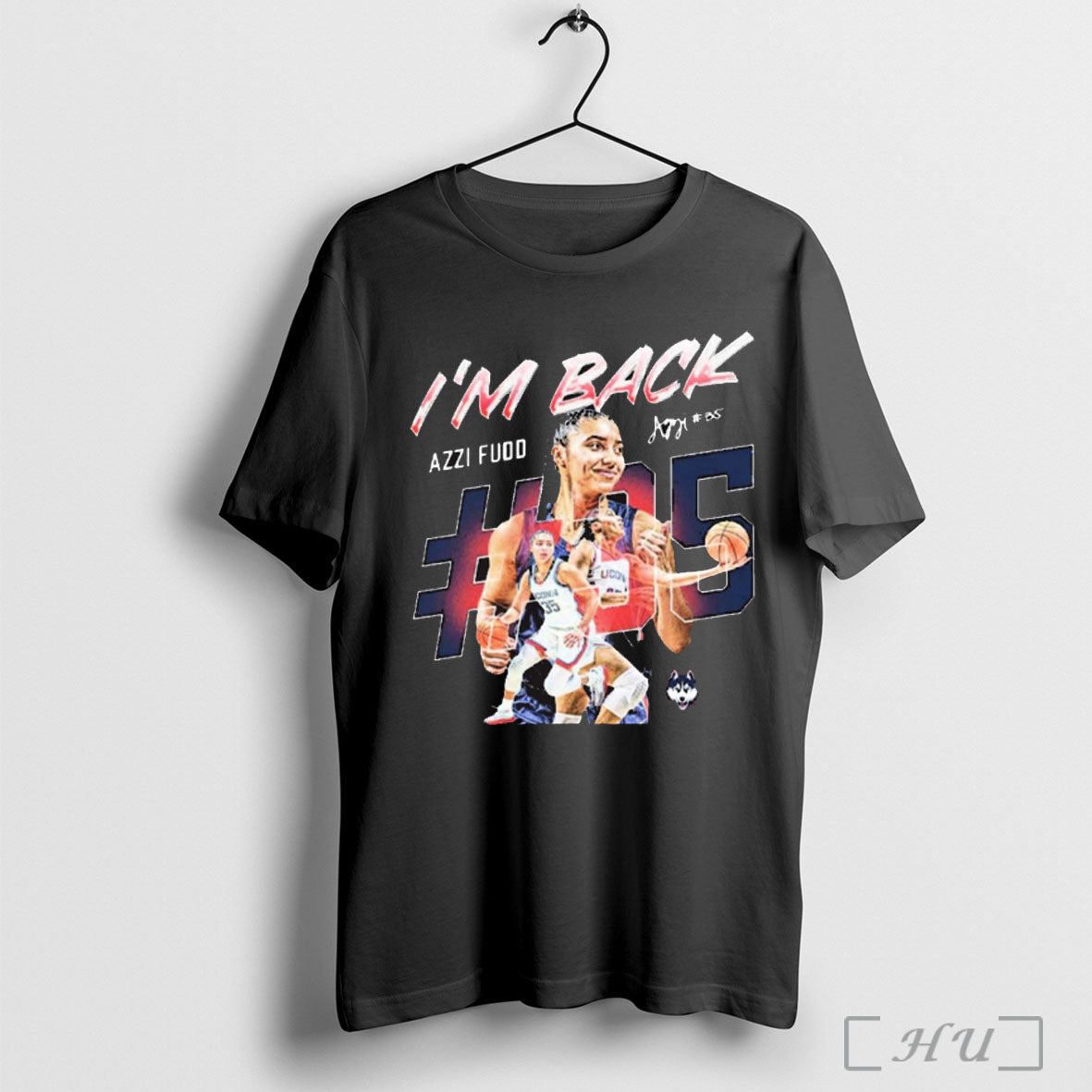 Officials Im Back Azzi Fudd Uconn Huskies Basketball - Adult & Kids T-Shirts, Sweatshirts & Hoodies apparel design preview 1