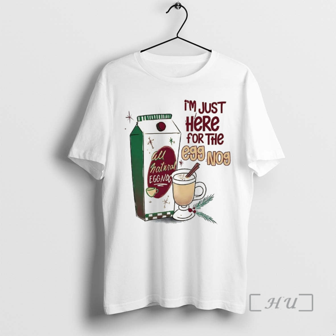 Officials Im Just Here For The Eggnog Christmas All - Adult & Kids T-Shirts, Sweatshirts & Hoodies apparel design preview 1
