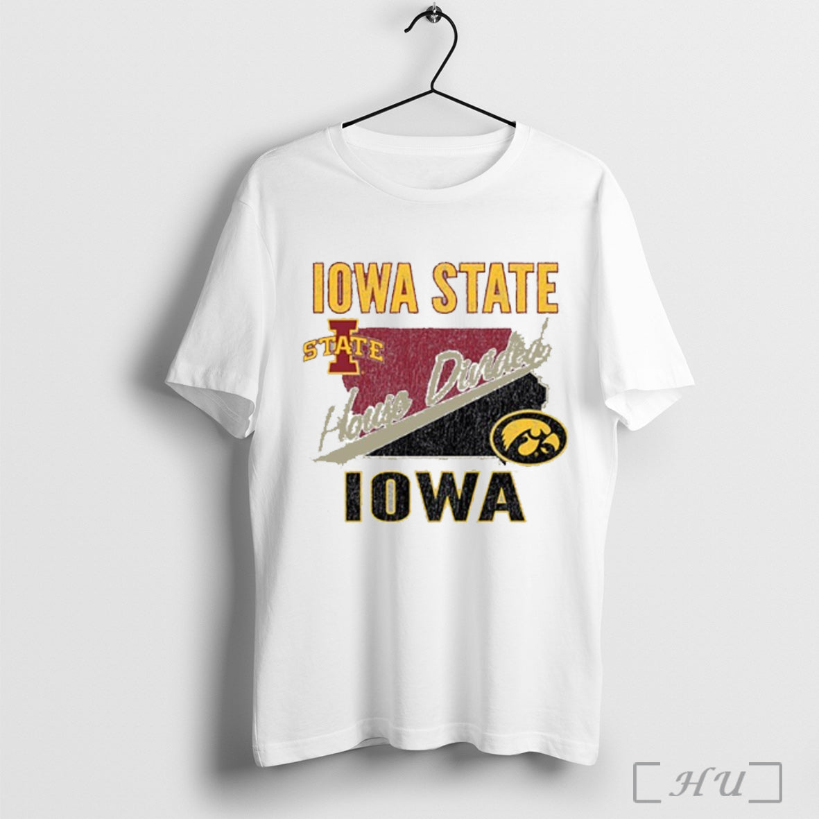 Officials Iowa State Vs Football House Divided - Adult & Kids T-Shirts, Sweatshirts & Hoodies apparel design preview 1