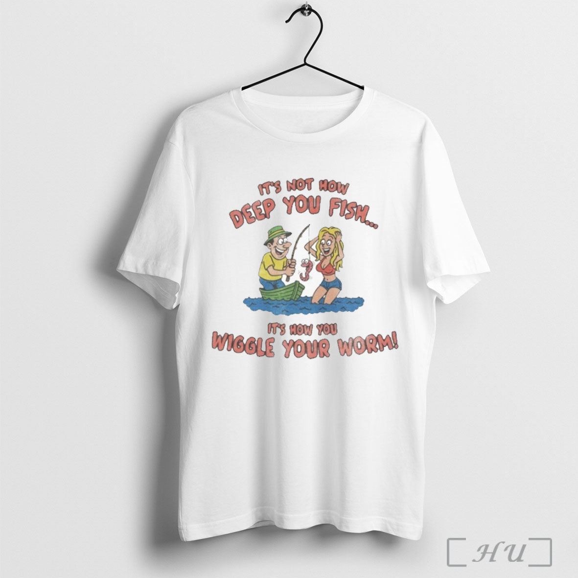 Officials Its Not How Deep You Fish Wiggle Your Worm - Adult & Kids T-Shirts, Sweatshirts & Hoodies apparel design preview 1