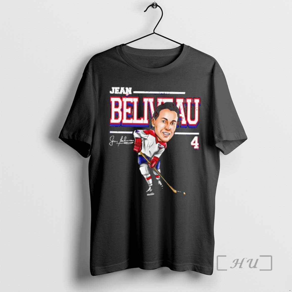 Officials Jean Beliveau Montreal Cartoon Signature - Adult & Kids T-Shirts, Sweatshirts & Hoodies apparel design preview 1