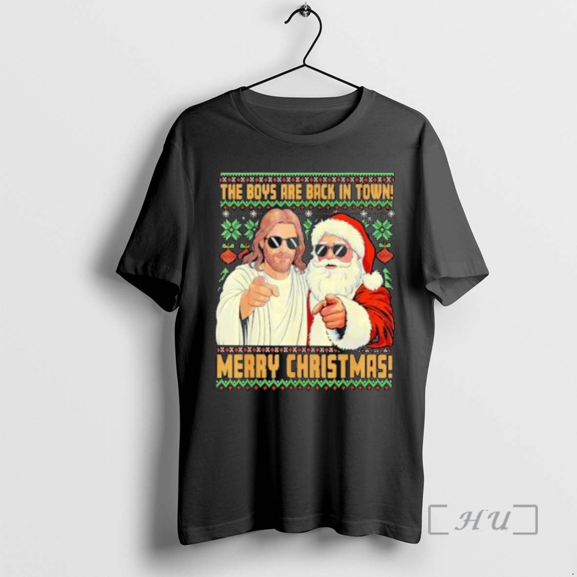 Officials Jesus Santa The Boys Are Back In Town Merry - Adult & Kids T-Shirts, Sweatshirts & Hoodies apparel design preview 1