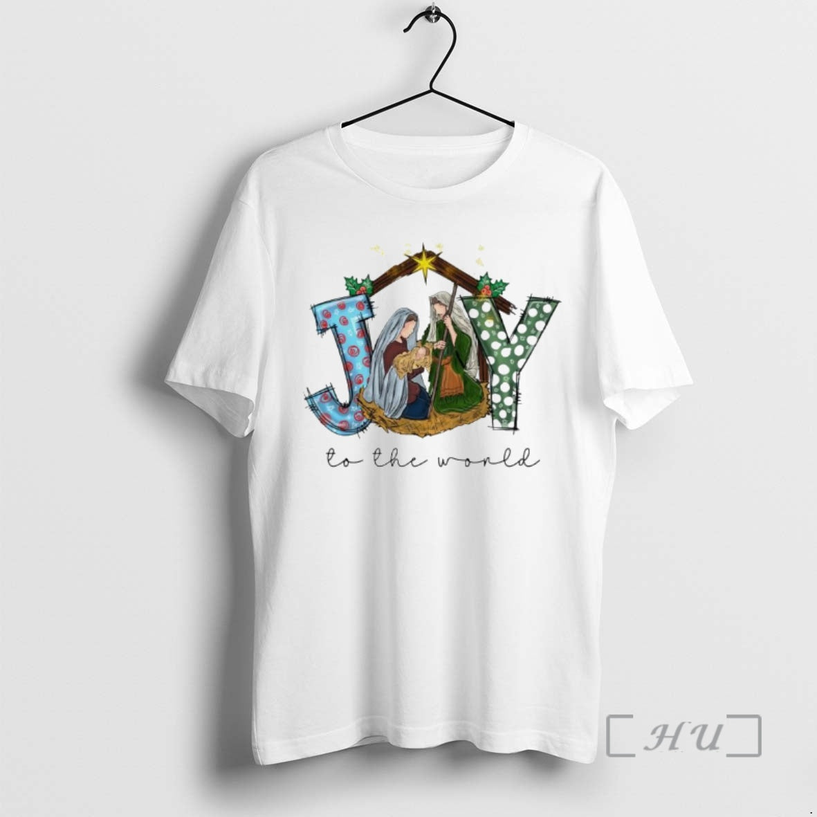 Officials Joy To The World Manger Christmas Ornaments - Adult & Kids T-Shirts, Sweatshirts & Hoodies apparel design preview 1