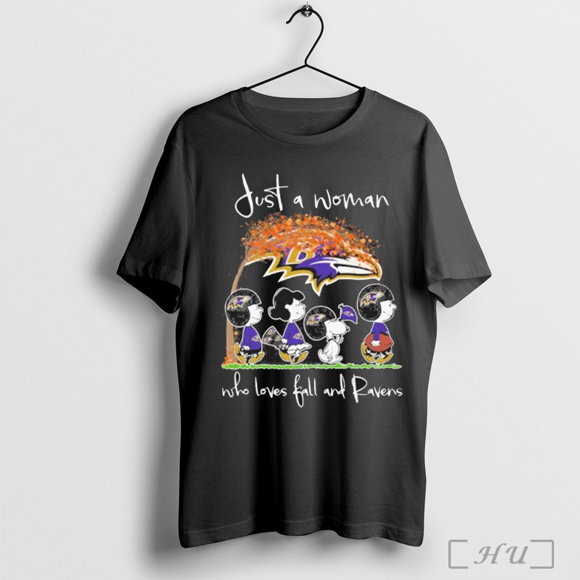Officials Just A Woman Who Loves Fall And Baltimore - Adult & Kids T-Shirts, Sweatshirts & Hoodies apparel design preview 1