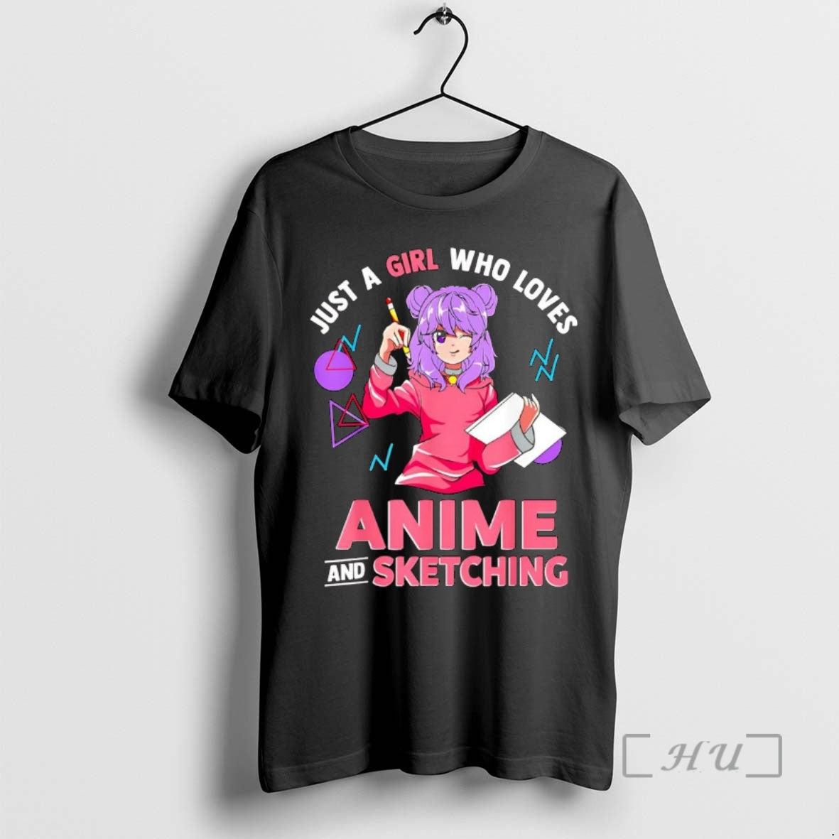 Officials Just A Girl Who Loves Anime And Sketching - Adult & Kids T-Shirts, Sweatshirts & Hoodies apparel design preview 1