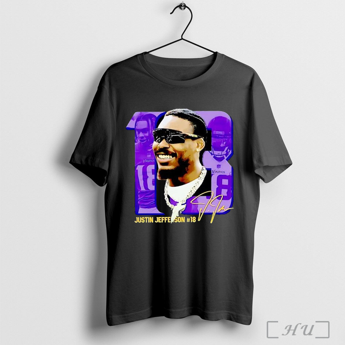 Officials Justin Jefferson 18 Vikings Football Player - Adult & Kids T-Shirts, Sweatshirts & Hoodies apparel design preview 1