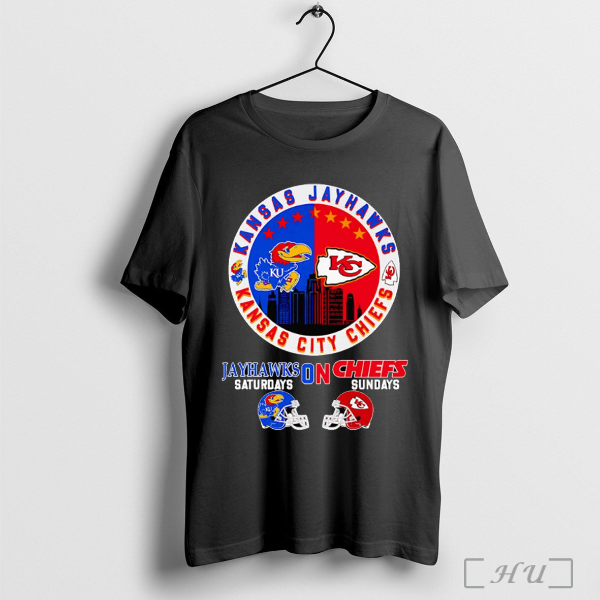Officials Kansas Jayhawks On Saturdays Chiefs Sundays - Adult & Kids T-Shirts, Sweatshirts & Hoodies apparel design preview 1