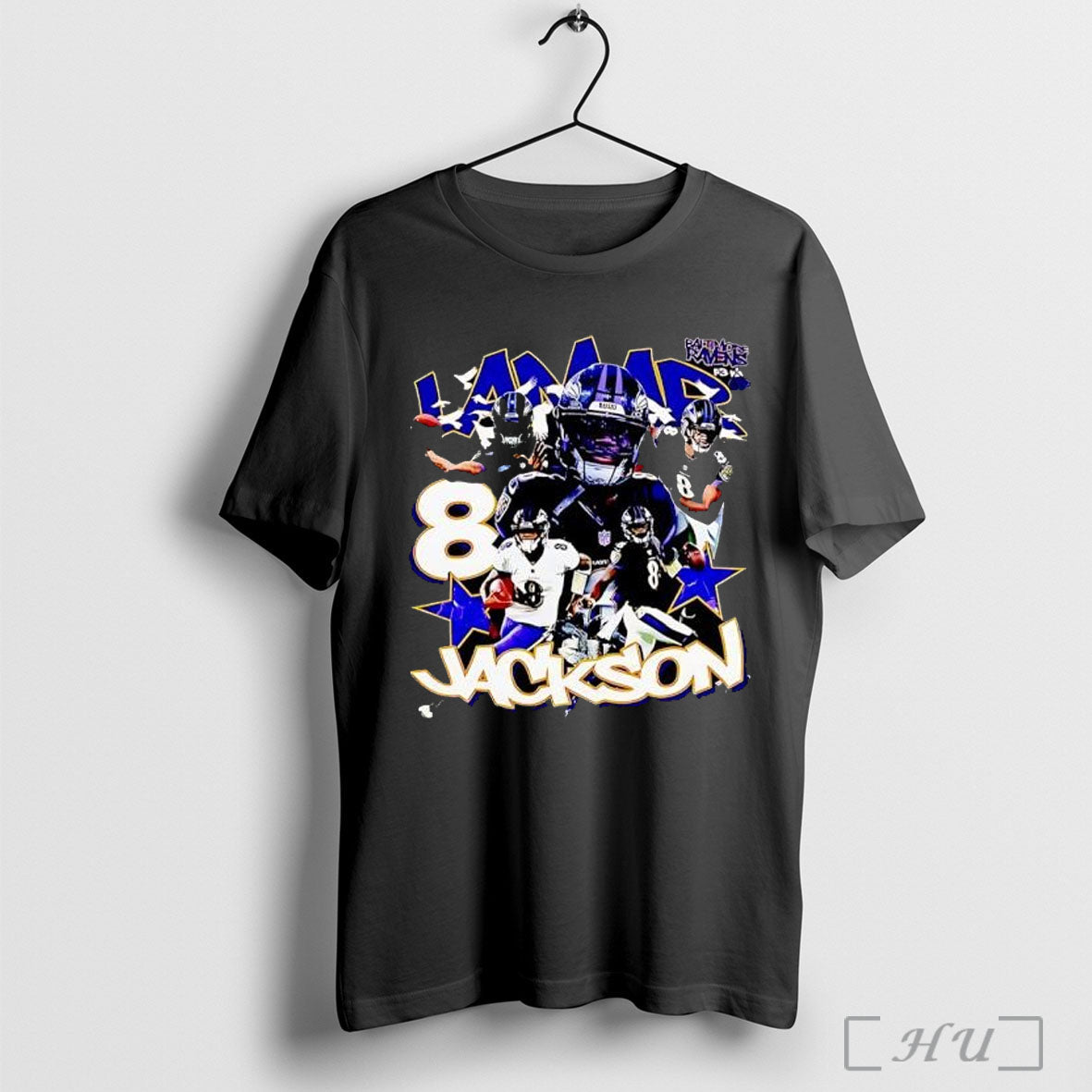 Officials Lamar Jackson 8 Baltimore Ravens Qb Collage - Adult & Kids T-Shirts, Sweatshirts & Hoodies apparel design preview 1