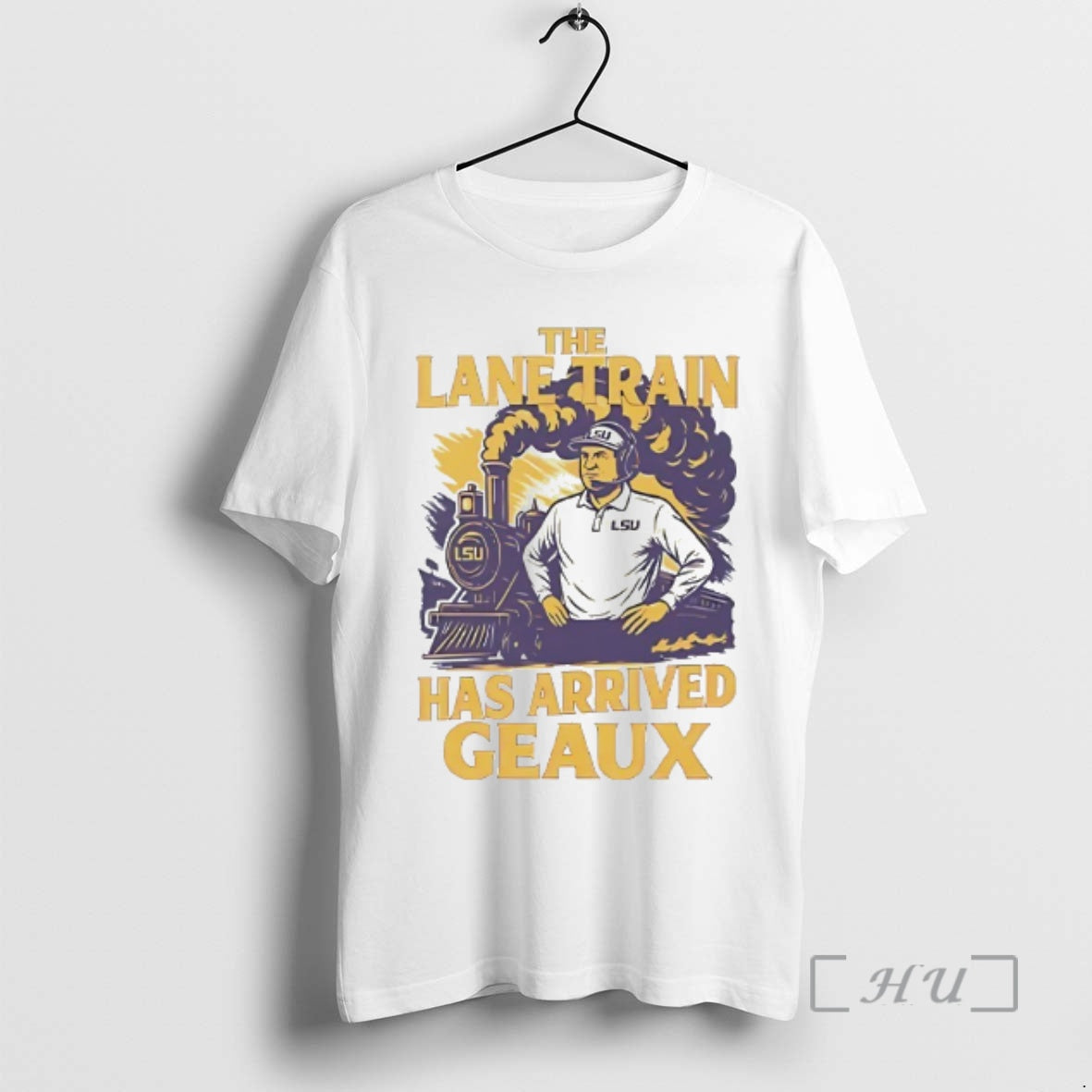 Officials Lane Kiffin The Train Has Arrived Geaux - Adult & Kids T-Shirts, Sweatshirts & Hoodies apparel design preview 1
